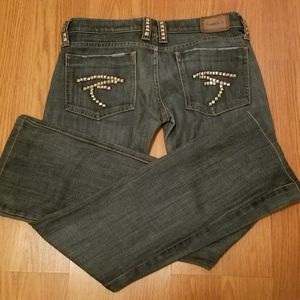 Frankie B studded flare denim, size 27